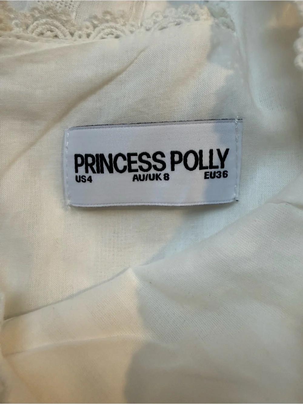 Princess Polly White Scalloped Square-Neck Mini Dress - Picture 5 of 5
